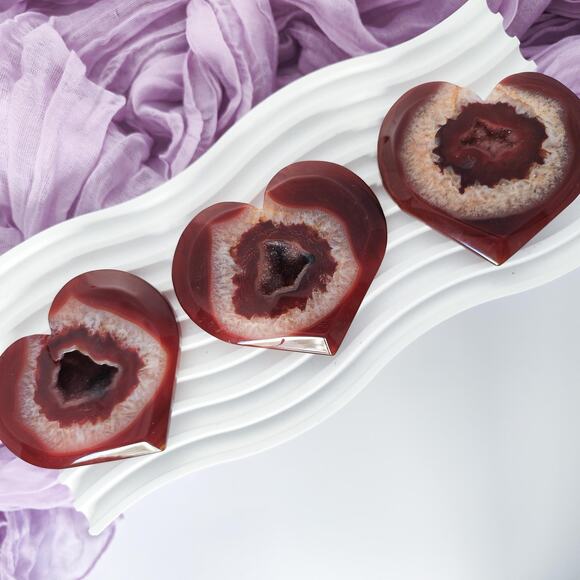 Druzy Carnelian Heart Crystal Carving Strength Crystals - Picture 2 of 8